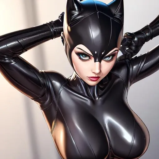 Prompt: (((masterpiece))), (((full body))), ((best quality)), hyper quality, ((HIGHEST RESOLUTION)), refined rendering, extremely detailed CG unity 8k wallpaper, highly detailed, (super fine illustration), highres, (ultra-detailed), detailed face, perfect face, (((DC COMIC CATWOMAN AND BATMAN))), stunning art, best aesthetic, twitter artist, amazing, high resolution, fine fabric emphasis, UHD, 