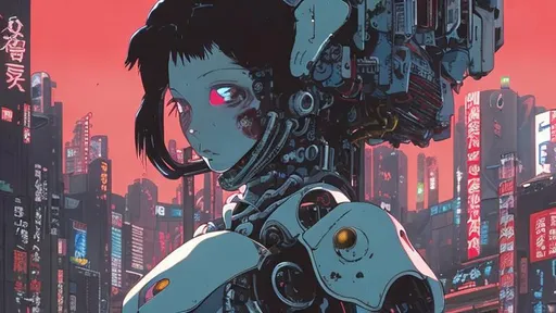 Prompt: Woman Cyborg mecha with blood and flesh

good composition, 90's Anime, girl cybernetics, 90's anime aestethic, akira, cyberpunk 90's anime, mecha, chinese residential high density area, hideaki anno style, cinematic, film grain, grainy look, old anime TV grain, patlabor, ghost in the shell, cybernetic human