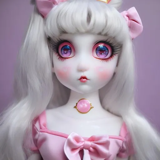 Prompt: Sailor moon Porcelain doll 