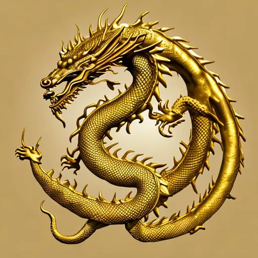 Prompt: Golden dragon, digital art
