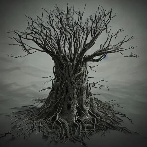 Prompt:  "dyad" dystopian tree roots
