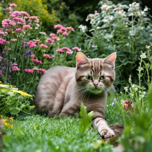 Prompt: Cat in the garden