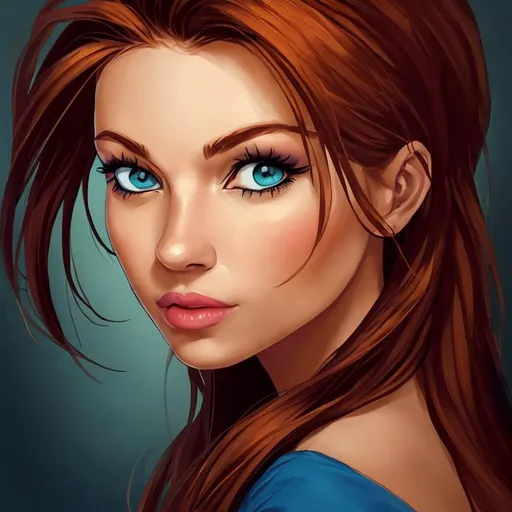 Prompt: Beautiful woman cartoon portrait