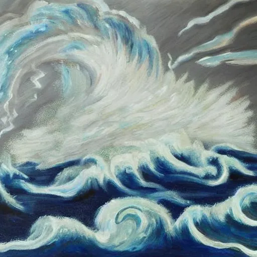 giant storm , Art Deco painting, realistic | OpenArt