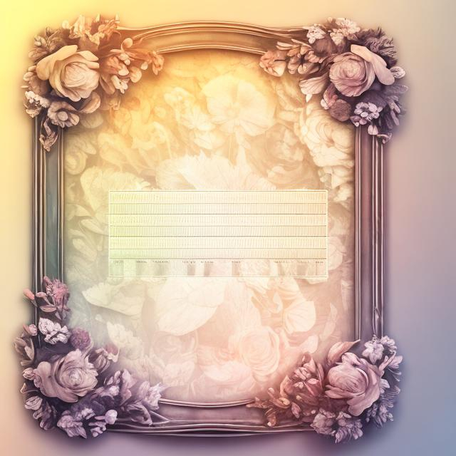 Blank word page with space to write floral border openart