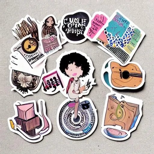 Prompt: stickers, music box sticker, cute, hopeful


