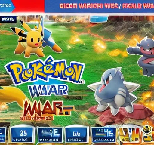 Prompt: Pokémon war