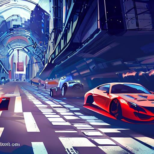 concept art of a futuristic street race | OpenArt