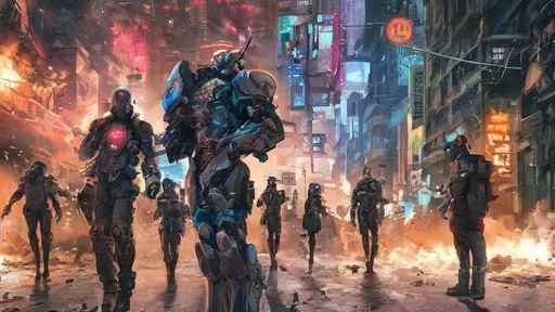 Prompt: Cyberpunk mechs, Riots in the streets, corporate corruption, cities burning, and a single flower in the chaos, tear gas, gas masks, pills, cash money