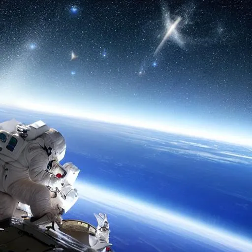 Prompt: astronaut in space looking at stars
