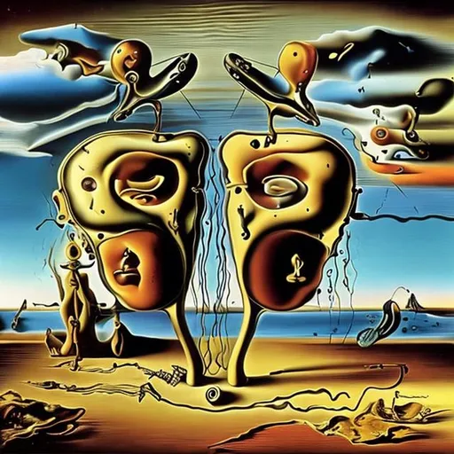 salvador dali style painting about communication