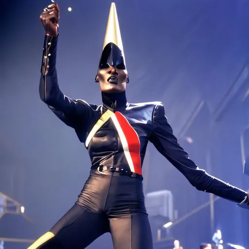 Prompt: Grace Jones in a Starfleet uniform