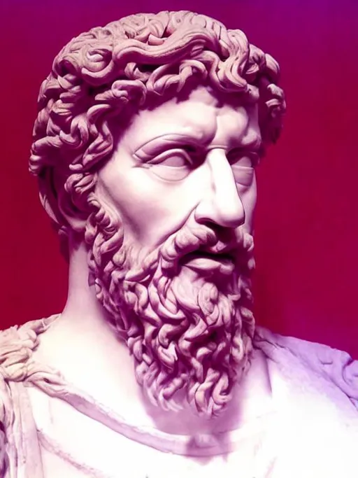 Prompt: a hyper-realistic detailed bust of the philosopher Cleanthes that looks in the style of the bust of marcus that I uploaded
