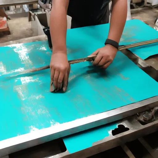 Prompt: silkscreen metal printing