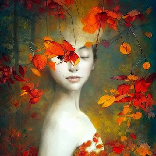 Prompt: shader autumn. Art by artgerm, edre penovac, Daniel Merriam, catrin Welz-Stein,