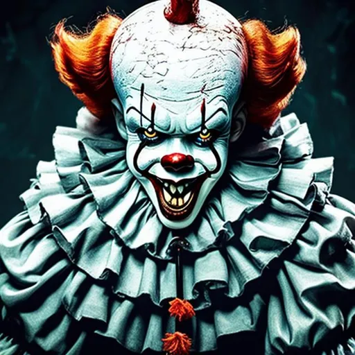 Prompt: Pennywise clown with black crown



