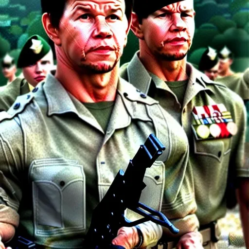 Prompt: mark wahlberg as a soldier