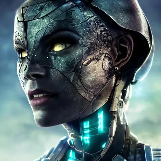 Prompt: Science fiction, fantasy, Clear, high resolution, 8k, full body, female, smile, bloody, sadistic, cgi, detailed, intricate, futuristic, realistic, colourful, clear eyes. Crisp image, extremely detailed. Hyper realistic.