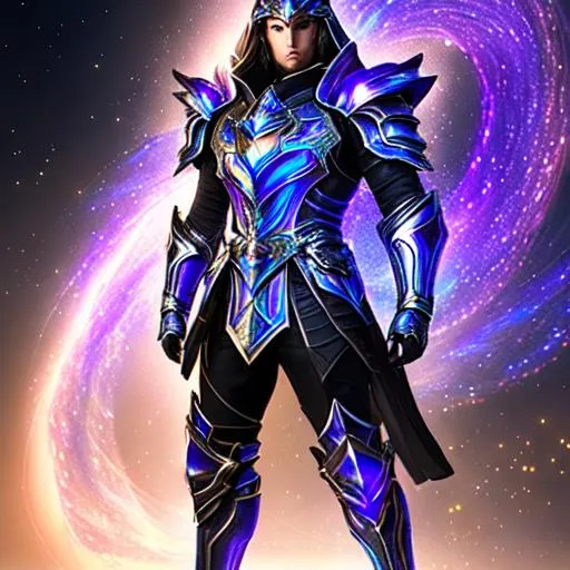 Prompt: male adventurer wearing mysterious and enigmatic metal armor that shimmers with a captivating iridescence. Its surface displays intricate patterns that seem to shift and move, as if alive with hidden energies. armor emits a faint, ethereal glow, hinting at the potent forces contained within