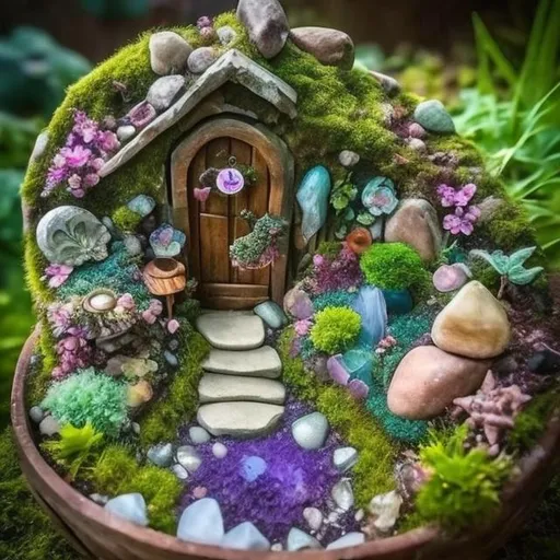 Prompt: A fairy crystal garden