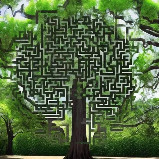 Prompt: a maze tree like qr code
