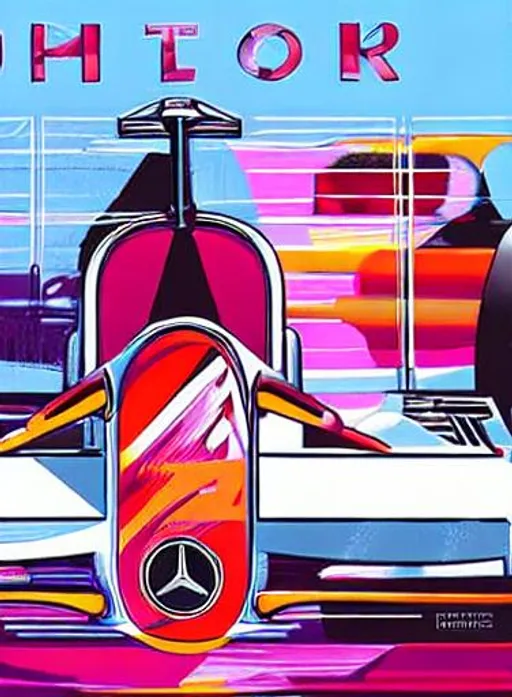 Prompt: art deco Mercedes f1 poster siver airo

 


