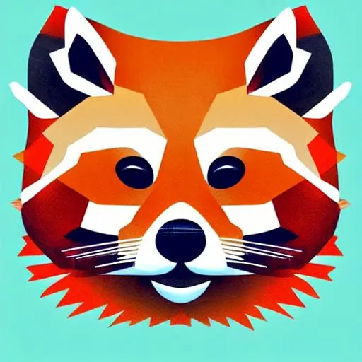 Prompt: red panda face, comic art, Behance HD, digital illustration, deviantart, cubistt, geometric, Polycount, cubism, geometric abstract art, minimalism