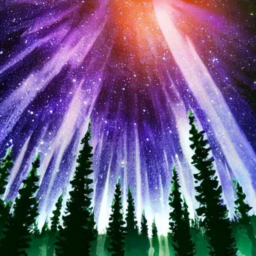 Prompt: Forest in space