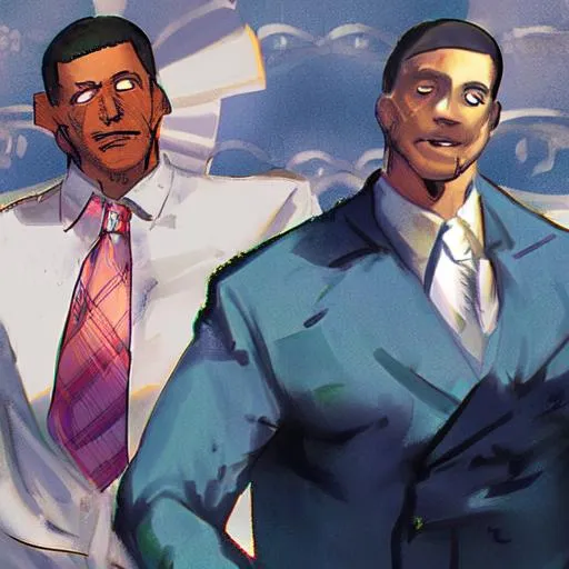 Prompt: president Barack Obama as giga chad without a shirt looking good with amazing muscles and a big grin

