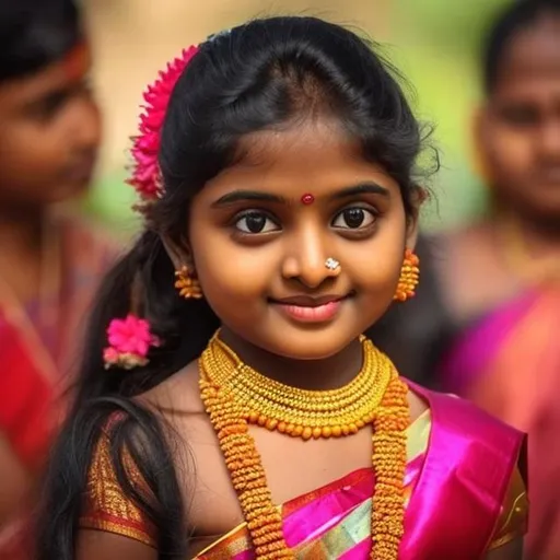 Prompt: tamil traditional beautiful young girl