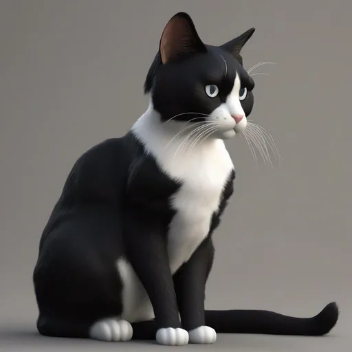 Prompt: Realistic tuxedo cat
