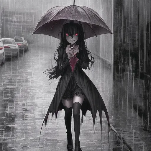 Dark girl with umbrella [Artist: theDURRRRIAN] - Original anime