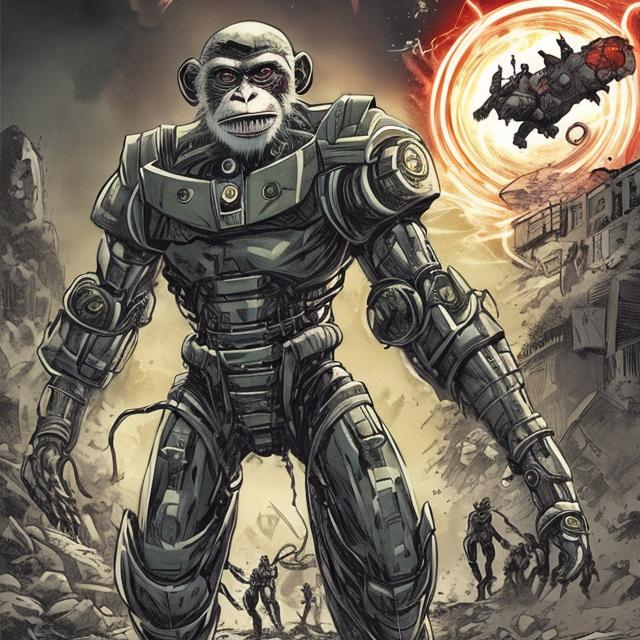 Comic book robot monkey end of world time travel 
