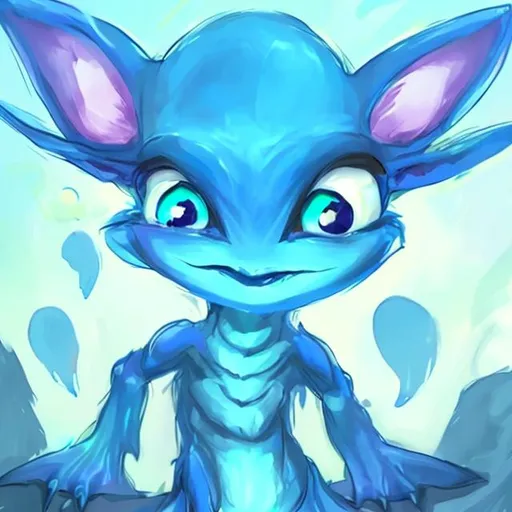 Prompt: cute male blue alien streamer

