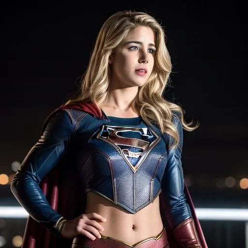 Prompt: emily bett rickards as supergirl