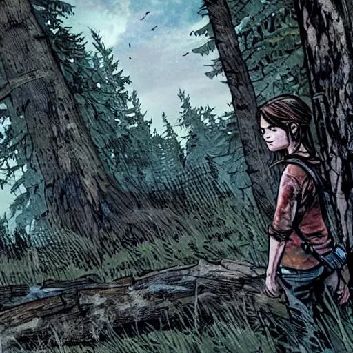 The last of us comics 4k, ellie in DC-style panels