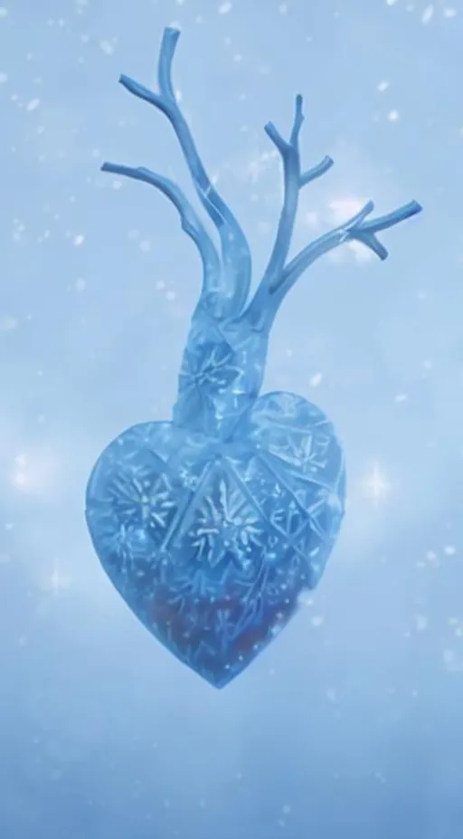 draw a super realistic frozen heart OpenArt