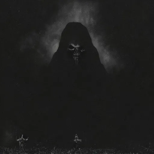 Prompt: High quality artwork for a black metal album. Elegy for the Dead: Silent Remains. dead priests praying.