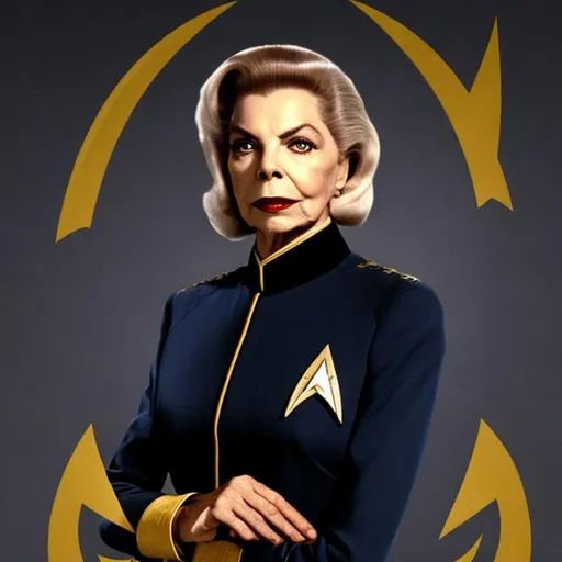 A portrait of Barbara Bain, wearing a Starfleet unif... | OpenArt