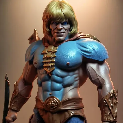 Prompt: 3d realistic rendering of he-man toy, stunning 3 d render inspired art by of Roger Sweet, realistic, highly detailed attributes and atmosphere, dim volumetric cinematic lighting, 8 k octane detailed render, post - processing, masterpiece,