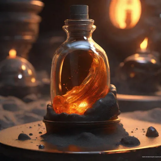 Prompt: A healthpotion in a fancy vial, half-buried, dirty with black volcanic sand and tar and oil, buried in volcanic sand, inside, cave, low-lighting, art by Stanley Lau and Artgerm and magali villeneuve and Alphonse Mucha, artstation, octane render, cgsociety, HDR, UHD, 64k, best quality, best quality, masterpiece:1.5)

