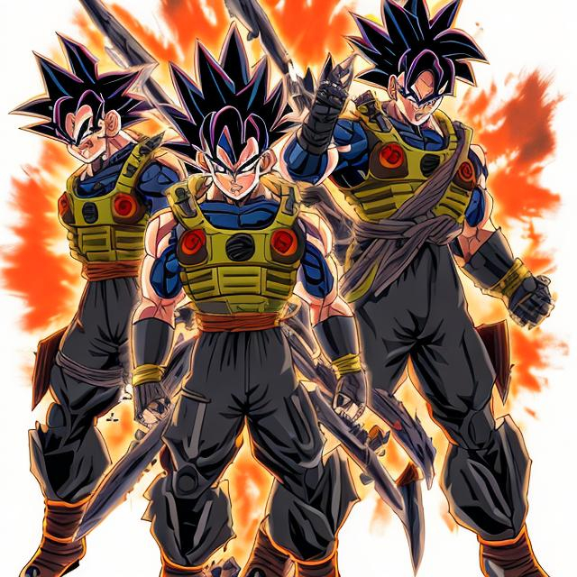 DragonBall Z, Goku Gohan Vegeta and Trunks standing