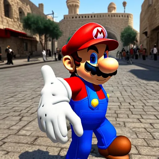 Prompt: Mario in Jerusalem 