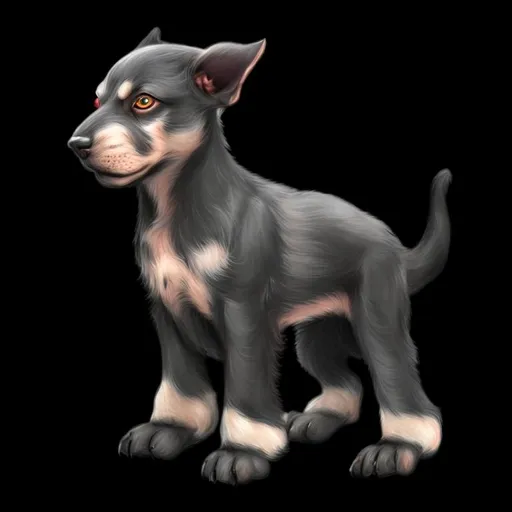 Prompt: hellhound puppy, digital art