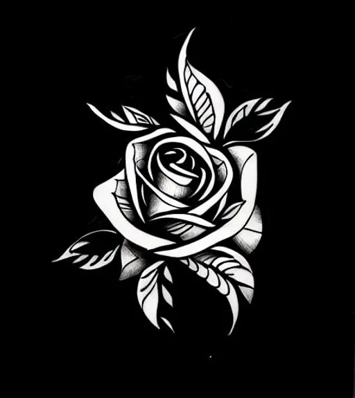 Premium PSD | Rose and lines realistic tattoo design