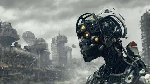Prompt: Nuclear apocalypse, assembly line making cyborg clones, end times, organic life
