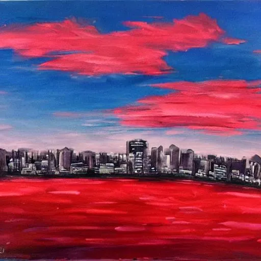 Prompt: red city sky