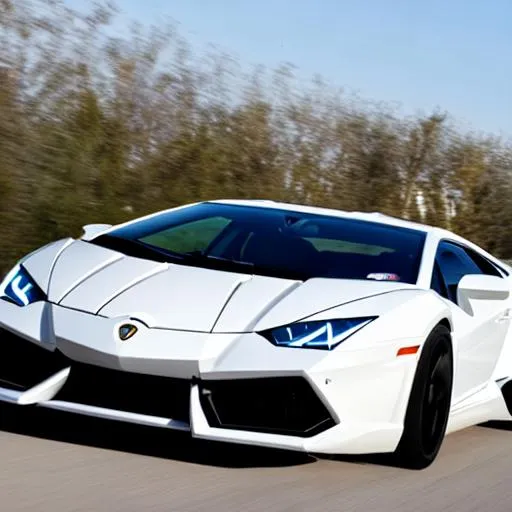 Prompt: white Lamborghini Aventor