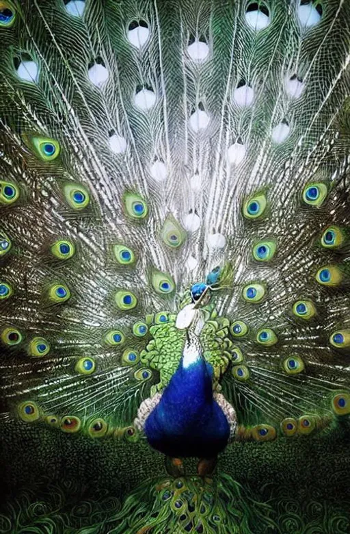 close up of a beautiful peacock OpenArt