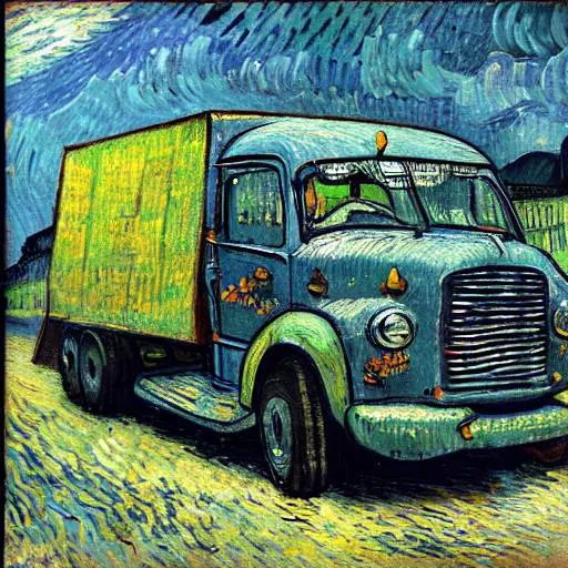 Truck Painted By Van Gogh